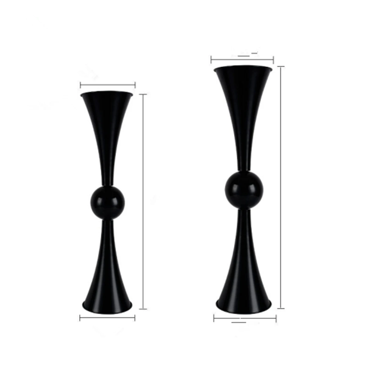 

Black Vases Metal Candle Holders Candlesticks Wedding Centerpieces Event Flower Road Lead Home Decoration
