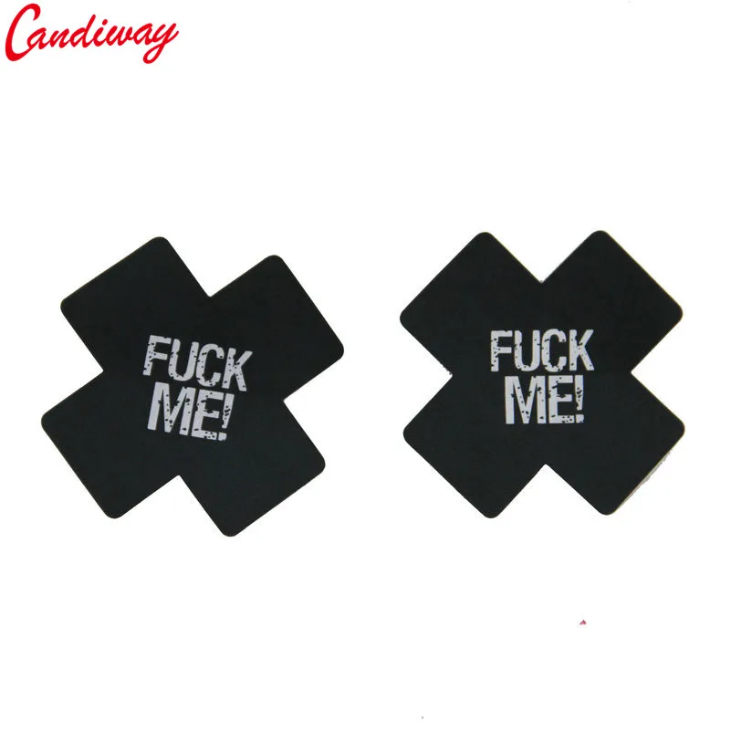

Candiway 3 Colors Disposable Self-Adhesive Temptation Cross Shape Sexy Nipple Sticker Lingerie Pasties Flirting Toy For Couple