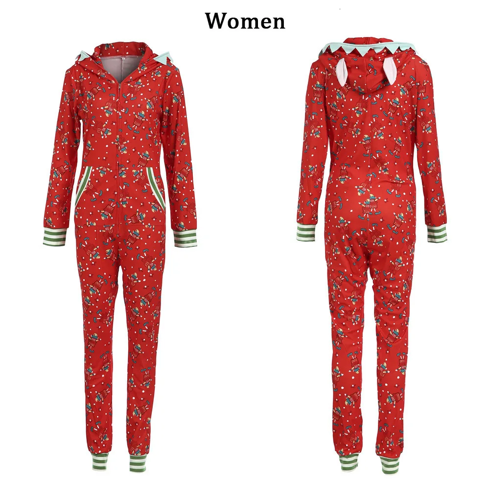 Цельнокроеное рождественское ночное белье одинаковые пижамы для всей семьи комплекты одежды одежда для сна для папы, мамы и ребенка Рождественская Пижама