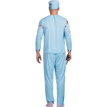 

New Adult Male Halloween Walking Dead Doctor Costume Top+Pants+Hat Masquerade Cosplay Party Performance Clothes Haunted House Pr