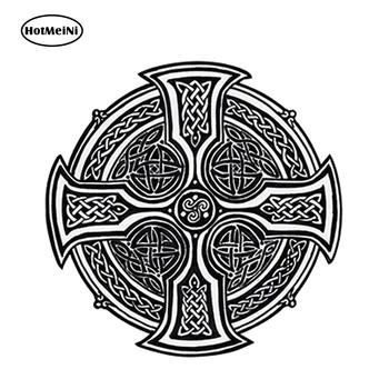 

HotMeiNi 13cm x 13cm Car Styling Cross Roundel Vinyl Car Sticker Decal Religious Knot Design Waterproof Windows Accessories