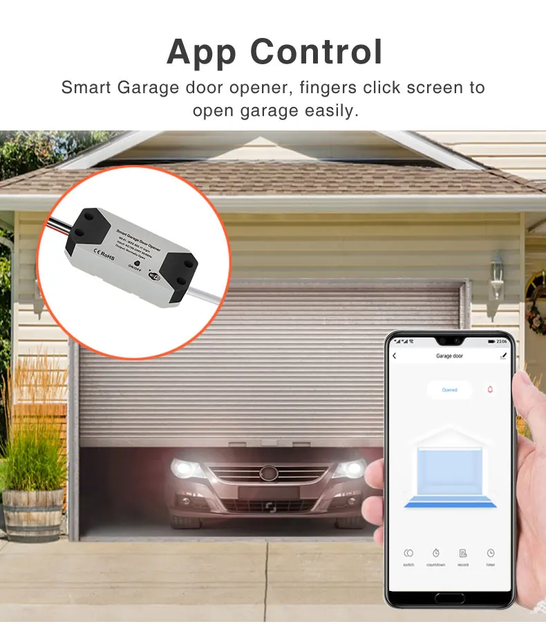 emergency lights for trucks Tuya WiFi Garage Door Opener Door Open / Close Sensor Detector Support Tuya Smart APP Compatible Alexa Google Home waterproof siren