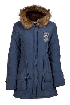 

Women Hooded Fur Winter Thick Padded Long Coat Outerwear Jacket-Gray-blue-XXXL