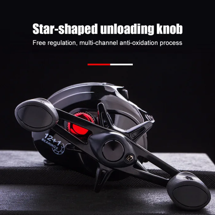 Lure Fishing Reel Strong Bearing Metal Wear Resistant Low Profile Baitcasting Reel BB55