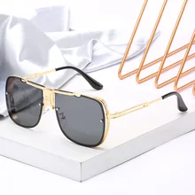 Квадратные Солнцезащитные очки больших размеров для мужчин и женщин, солнцезащитные очки из сплава, роскошные брендовые дизайнерские солнцезащитные очки для женщин, мужские солнцезащитные очки UV400 для вождения на открытом воздухе