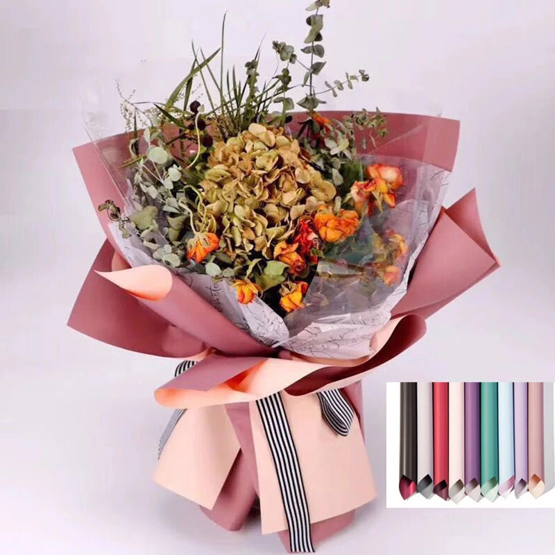 個diy花ミニダブルouya紙包装ギフト中間色花屋花束パッケージ用品 Craft Paper Aliexpress