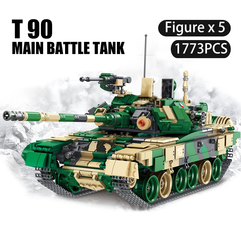 

632005 1773PCS Military T 90 MAIN BATTLE Tank with 5SWAT Mini Figure Model Sets Forces Building Blocks Bricks Toys for Kids Gift