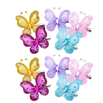 

10pcs Gazue Butterfly Hair Clips Duckbill Clip Headwear Photo Prop for Kids Children (Mixed Color)