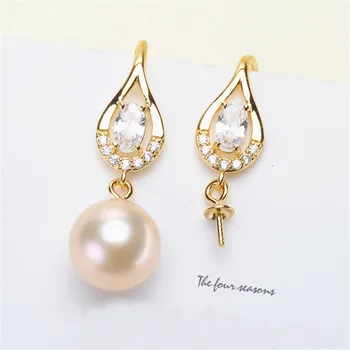 

Delicate Pearl Rings Settings 925 Sterling Silver Rings Mount Women DIY Handmade Craft Rings Jewelry Accessory