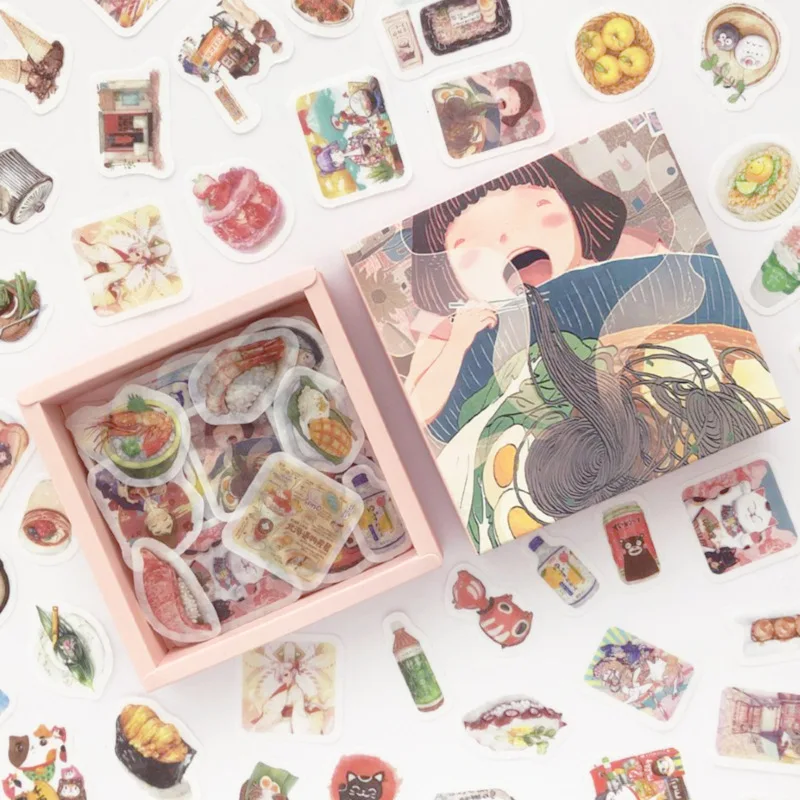 200 pcs/pack Delicious food Bullet Journal Decorative box Stickers Scrapbooking Stick Label Diary Japanese Stationery Album |