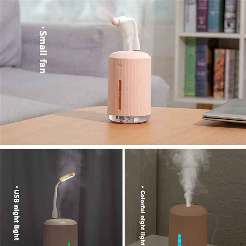 

Aromatherapy Humidifier Diffuser 320ml Mini Essential Oil Diffuser With A USB Fan And Night Light Aroma Air Humidifier For Home