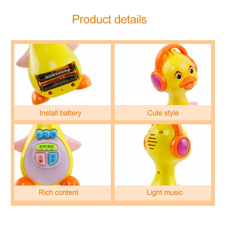 Electric Cartoon Duck Light Playing Interest Story Learning Machine Children Early Educational Baby Musical Toys Funny Games Hot Electric Cartoon Duck Light Playing Interest Story Learning Machine Children Early Educational Baby Musical Toys Funny Games Hot