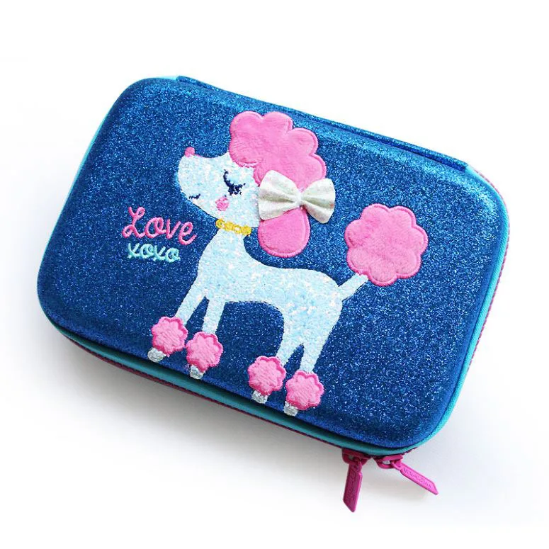 

2019 3D Cute Pencil case for Girls & Boys Kawaii School Case Embroidery Flamingo Basketball Angel wings Unicorn Sea maid