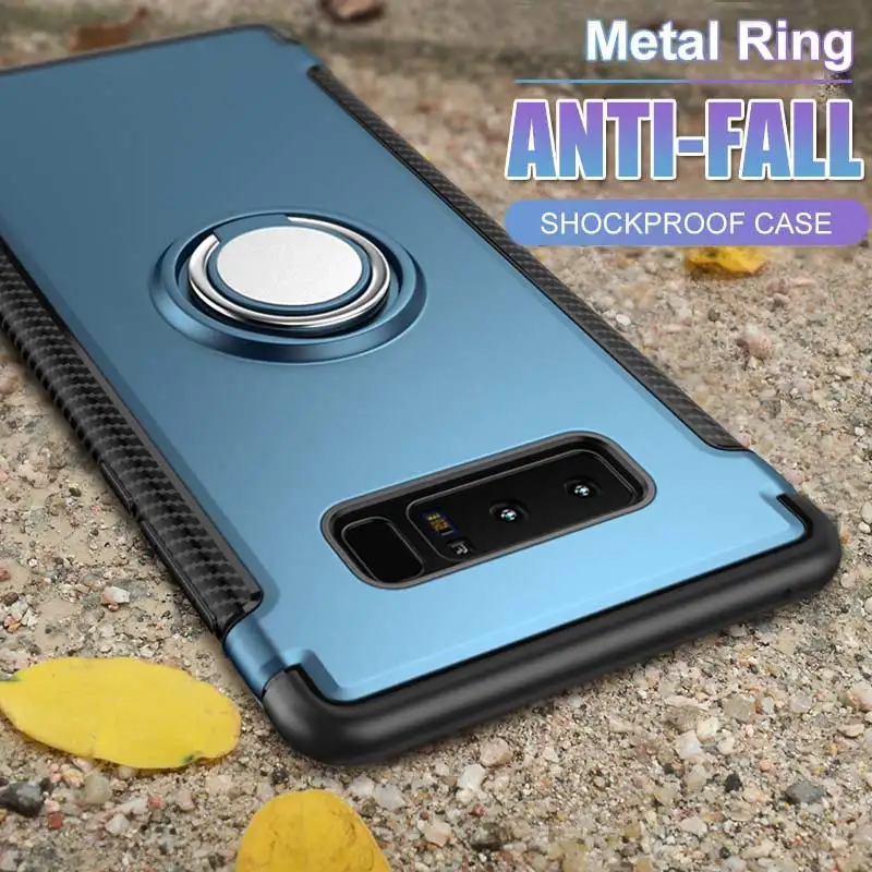 Роскошный магнитный металлический чехол с кольцом для Samsung Galaxy S8 S9 S10 Plus S10e M10 M20 M30