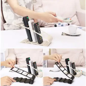 

TV/DVD/VCR Organiser 4 Frame Remote Control Storage Practical Mobile Phone Holder Stand Iron Newest White Black Organizer Case