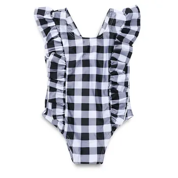 

Swimwear Baby Girls Swimsuit Toddler Kids Bathing Suit Children Toddler Ruffled Beachwear Bodysuit Sleeveless Swimming Suit