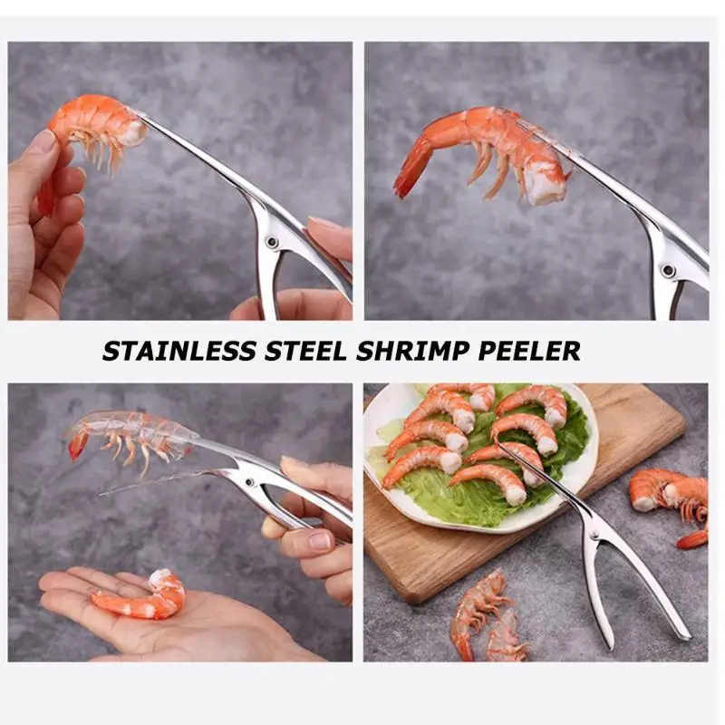 Shrimp Peeler Stainless Steel Creative Safety Non-toxicity Kitchen Practical Economy Stripping Shell Seafood Clip Tool