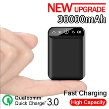 Portable Mini 30000mAh Power Bank 2USB LCD Digital Display Fast Charging External Battery Powerbank Charger for Xiaomi Mi iphone