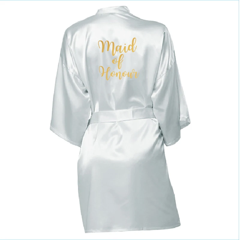 grey maid 10 цветов кимоно свадебные пижамы Свадебный халат Подружка невесты матрон Подружка невесты мама сестра невесты Халаты отряд "невеста" Подарки - Цвет: grey maid