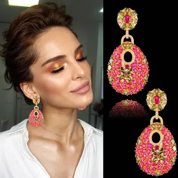 

GODKI Fashion Luxury Charm Design Water Drop Noble Dangle Earring Women Full Mirco CZ Paved Cubic Zircon Wedding Fashion Jewelry