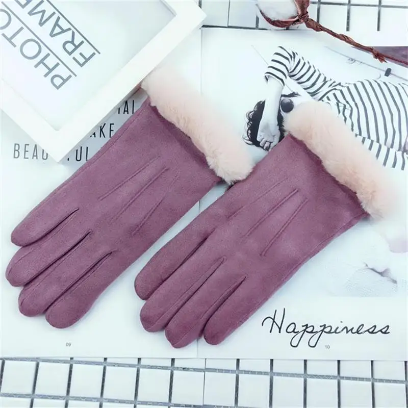 Dilidala осенне-зимние женские перчатки плюс бархатные толстые теплые студенческие перчатки с сенсорным экраном для езды на открытом воздухе Зимние перчатки для женщин - Цвет: X0105-5
