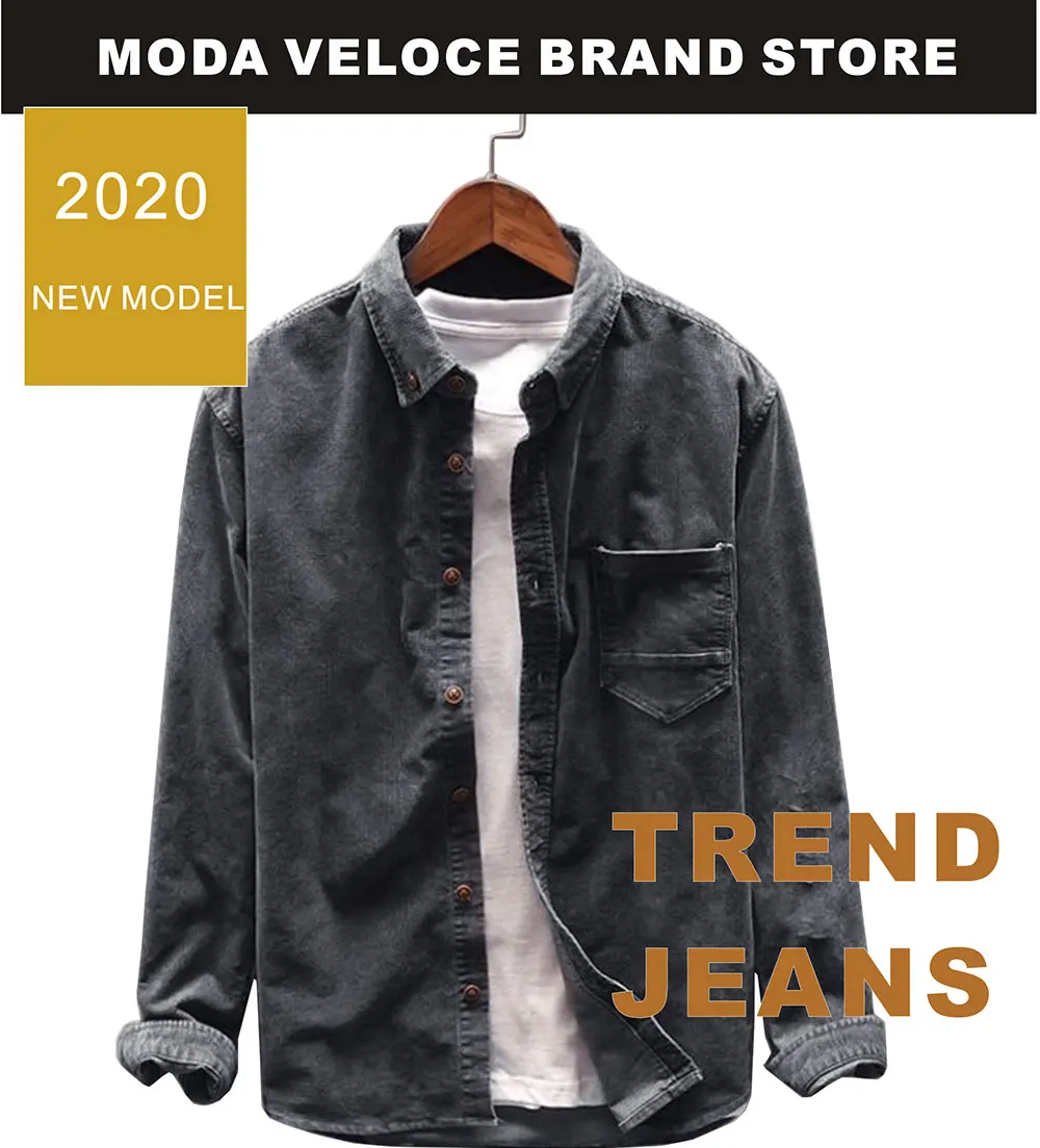 MODA VELOCE фланелевая Мужская рубашка с длинным рукавом, Мужская зимняя Вельветовая рубашка в стиле хип-хоп, 4 цвета