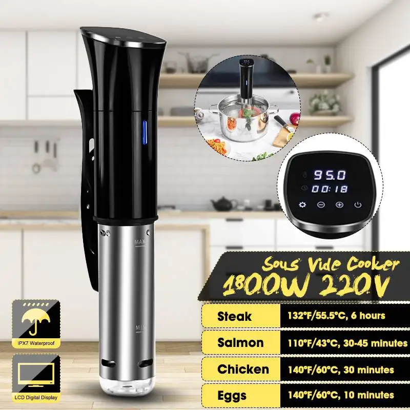 ЕС Plug Мультиварка вакуумная 2-го поколения IPX7 водонепроницаемый Sous Vide плита погружной циркулятор w/lcd Цифровой точный контроль