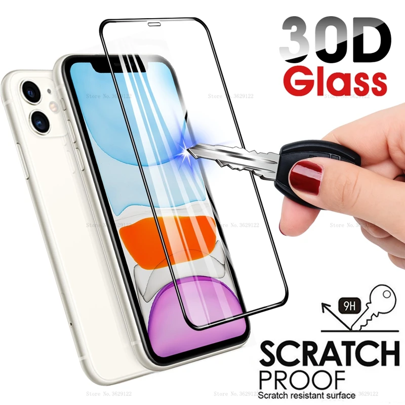 Защитное стекло закаленное 30D для iPhone 8/7 Plus/6/6s/X/XS MAX/XR/11 Pro | Мобильные телефоны и