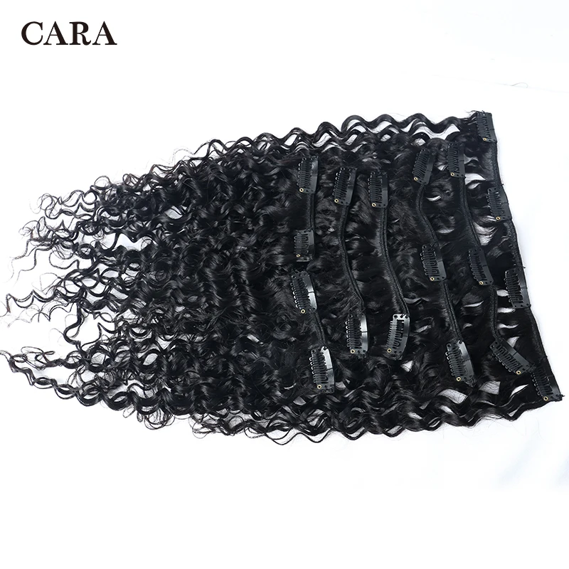 

Clip In Human Hair Extensions 7 pcs 120 grams/set Deep Curly Clip Ins Mongolian Remy Human Hair CARA Natural Hair Color