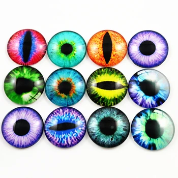 

10pcs 20mm And 25mm New Fashion Eyes Mixed Handmade Photo Glass Cabochons Pattern Domed Jewelry Accessories Supplies
