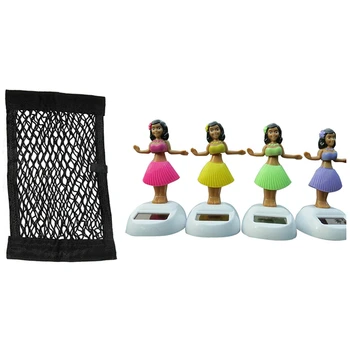 

Sticker Cargo Net Mesh Organizer Universal Adhesive Cargo Net Black & Plastic Solar-Powered Dancing Hula Girls