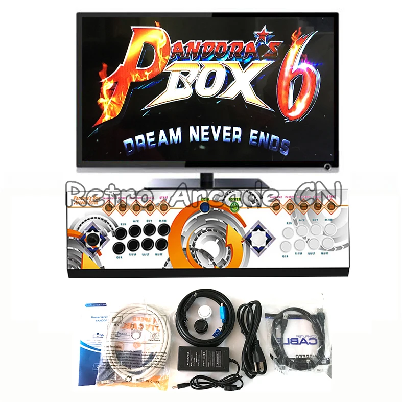 Pandora Box 6 arcade 1300 в 1 8 кнопок семейный 2 игрока джойстик светодиодный консоль