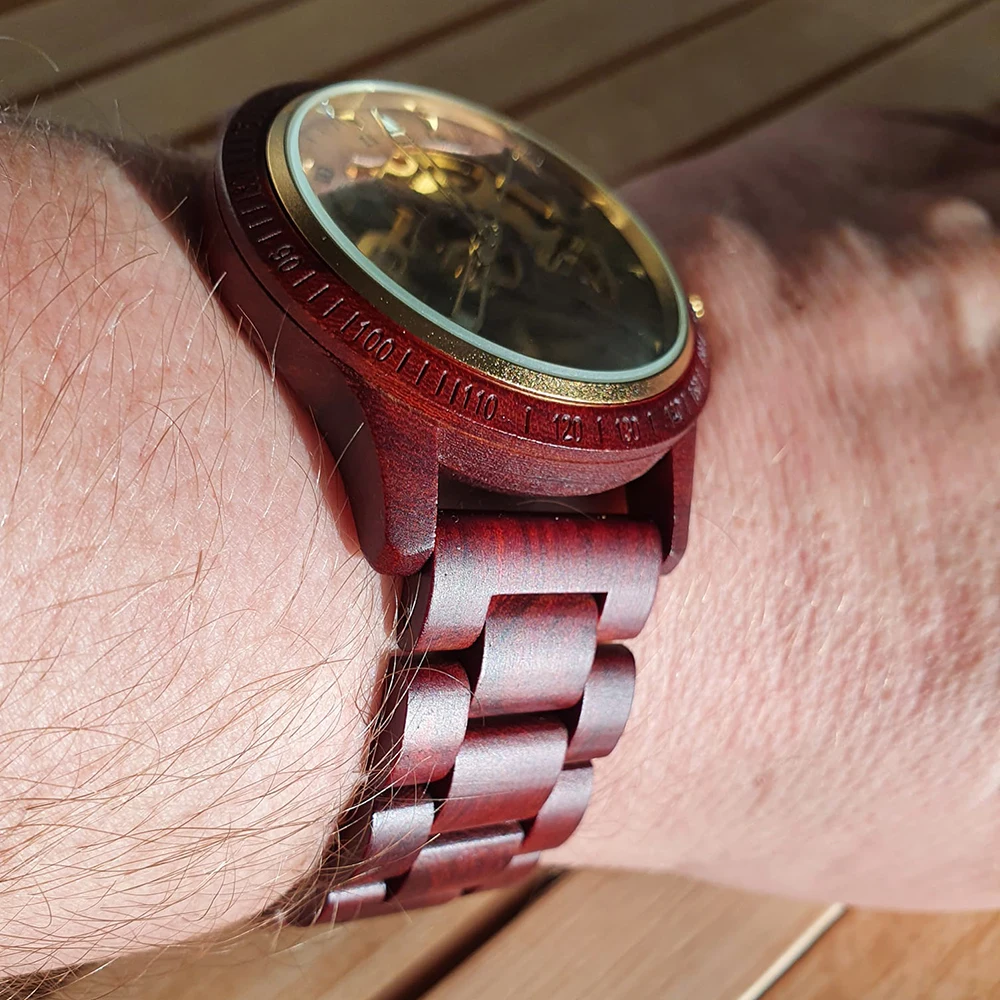 Moda classica uomo in legno orologio meccanico automatico cinturino in legno  scheletro Sport trasparente orologio da polso maschile Relogio  Masculino|Mechanical Watches| - AliExpress