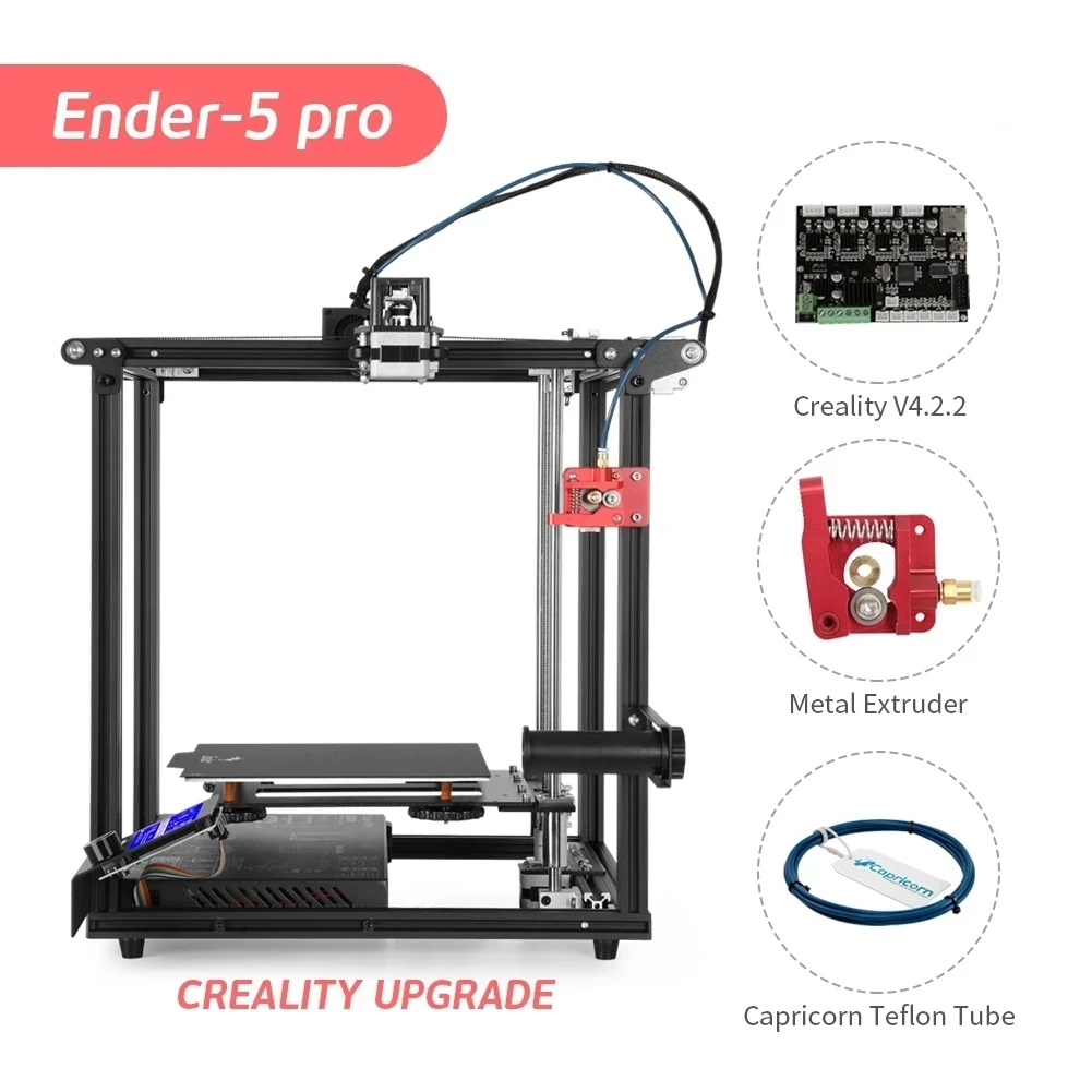 CREALITY 3D Printer New Ender-5 Pro Silent Board Pre-installed Magnetic Build Plate Power off Resume Printing Enclosed StructureCREALITY 3D Printer New Ender-5 Pro Silent Board Pre-installed Magnetic Build Plate Power off Resume Printing Enclosed Structure