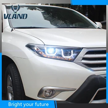

U-Tube Style Front Lamp For Toyota Highlander 2011-2014 Headlights LED Signal Stripe High+Low Beam Ballast
