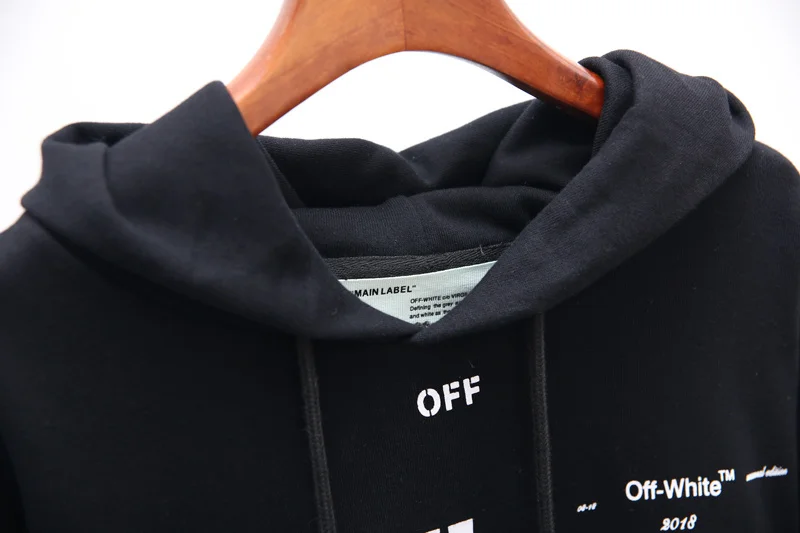 19ss Off-White OW "03" стрела для мужчин и женщин унисекс для влюбленных Модная хлопковая Повседневная Толстовка с капюшоном свободная Куртка Пуловер