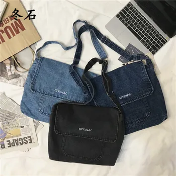 

Fashion School Bags For Women 2020 Denim Women Shoulder Bags Large Capacity Cross body Bag For Female Messenger Bag Bandolera