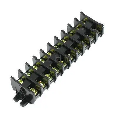 

600V 20A 10 Position Separable Dual Row Screw Terminal Covered Barrier Strip