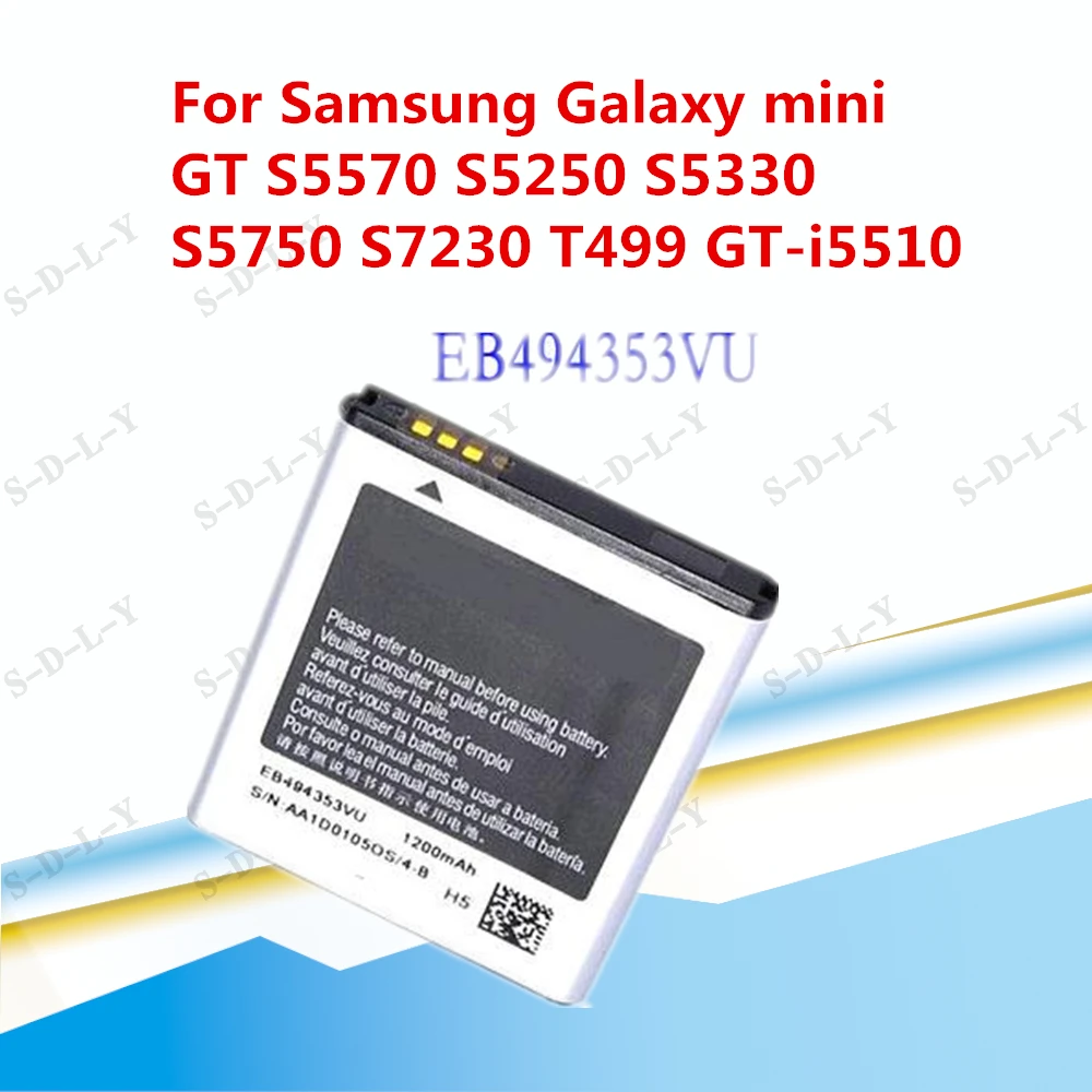 Аккумулятор для Samsung Galaxy mini GT S5570 S5250 S5330 S5750 S7230 T499 1200 мА · ч GT-i5510 + отслеживание |