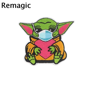 

20pcs Baby yoda Cartoon Style Patches Embroidered Applique Iron Patch Design DIY Sew On Clothes Badge Sticker