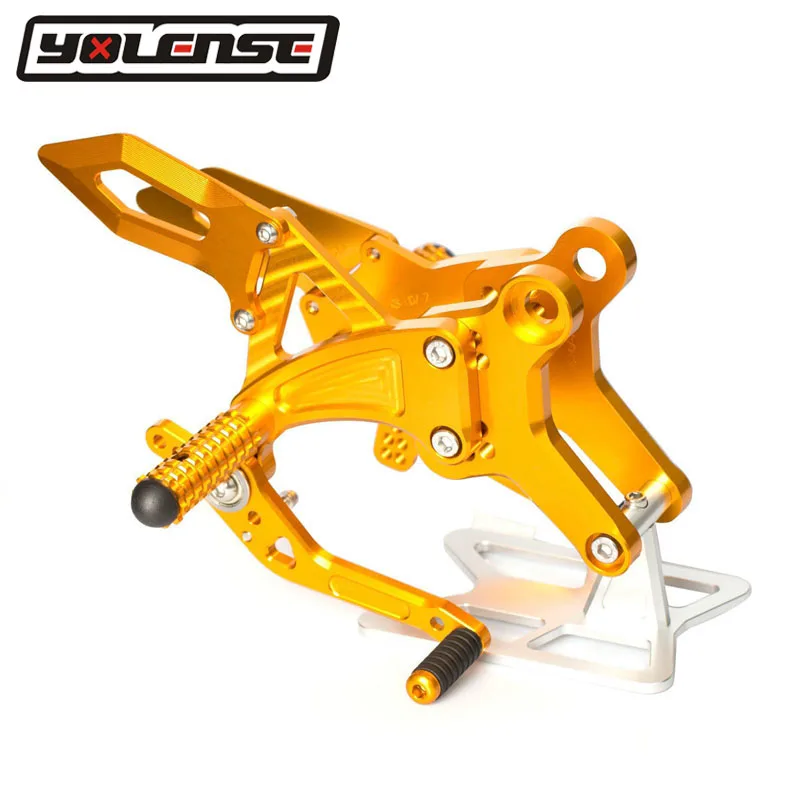 CNC алюминиевый Мотоцикл Регулируемые задние наборы сзади подножки для Honda CBR190 CBR 190 - Цвет: Золотой