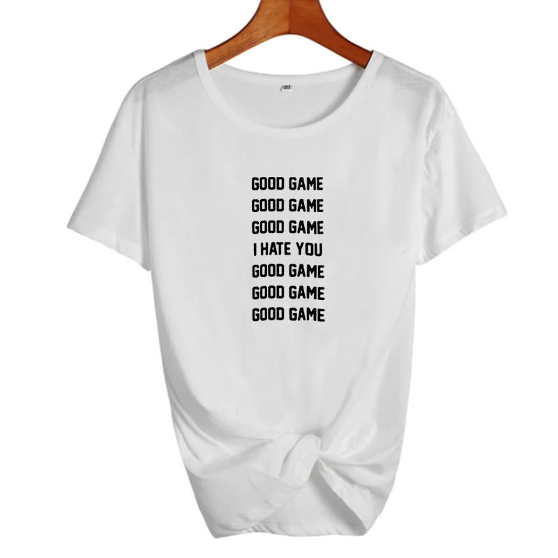 

I Hate You Good Game Funny Tshirt Summer 2018 Harajuku Punk Rock T Shirt Women Hipster Gamer Tee Shirt Femme