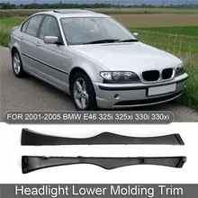 1 Pair Right+ Left Headlight Lower Molding Trim Cover Parts For BMW E46 330i 330Xi 325i 325Xi