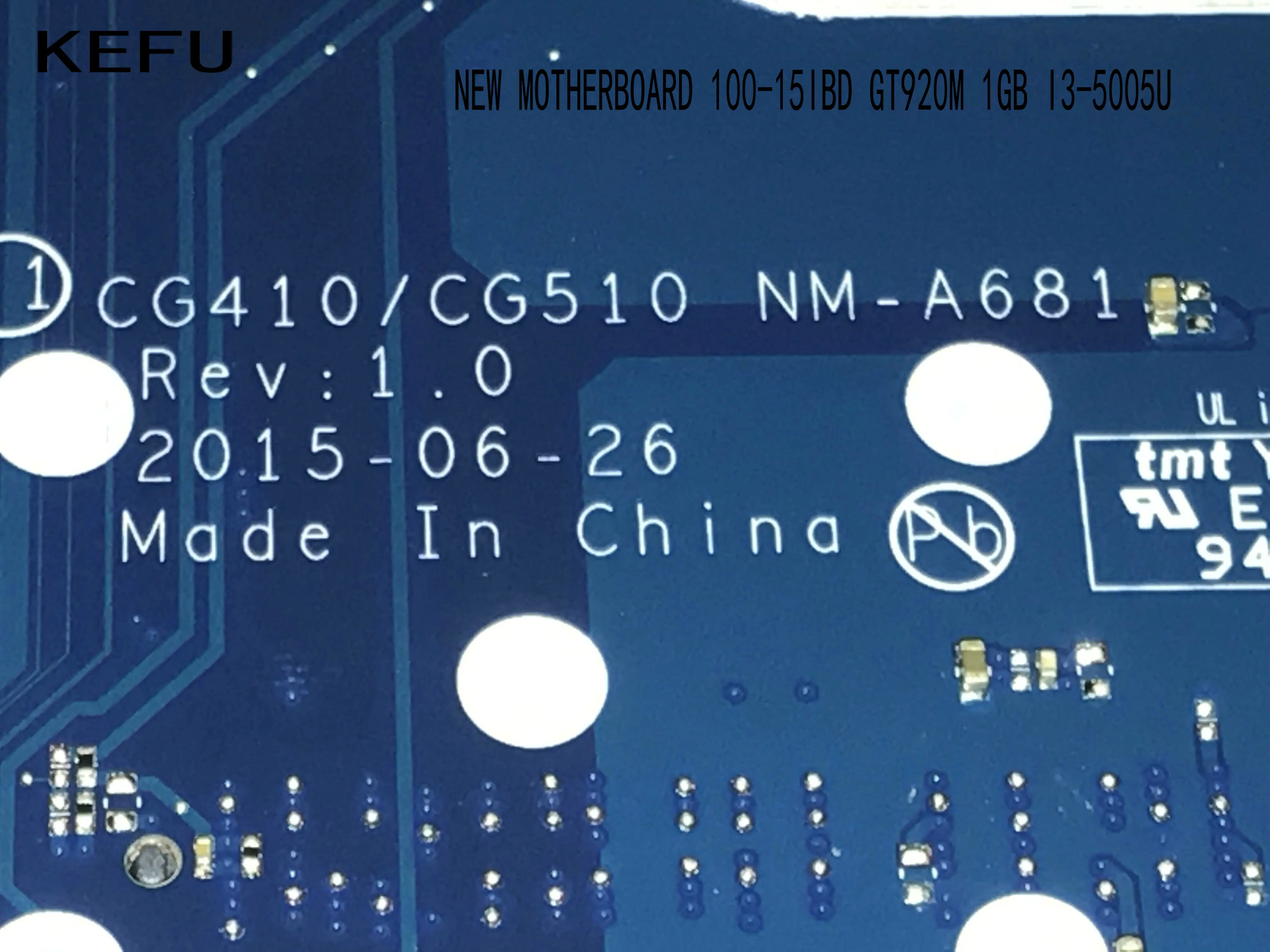 KEFU запас для LENOVO 100-15IBD 100 15IBD материнская плата ноутбука CG410/CG510 NM-A681 I3-5005U GT920M 1 Гб