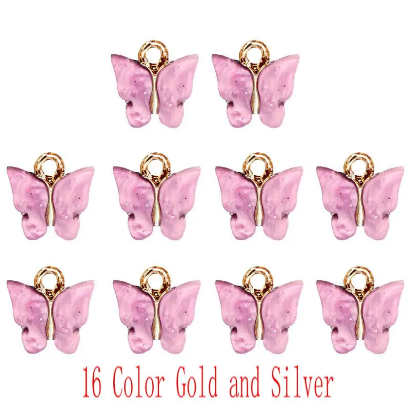 

JJFOUCS 10Pcs/set DIY 16 Color Butterfly Jewelry Accessories New Fashion Multicolor Jewelry DIY Earrings Necklaces Material