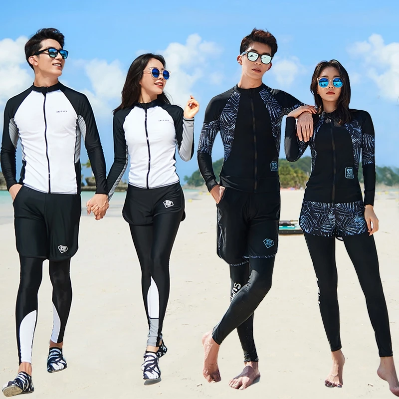 

Wetsuit long-sleeved split male and female couples sunscreen quick-drying surfing swimsuit suit