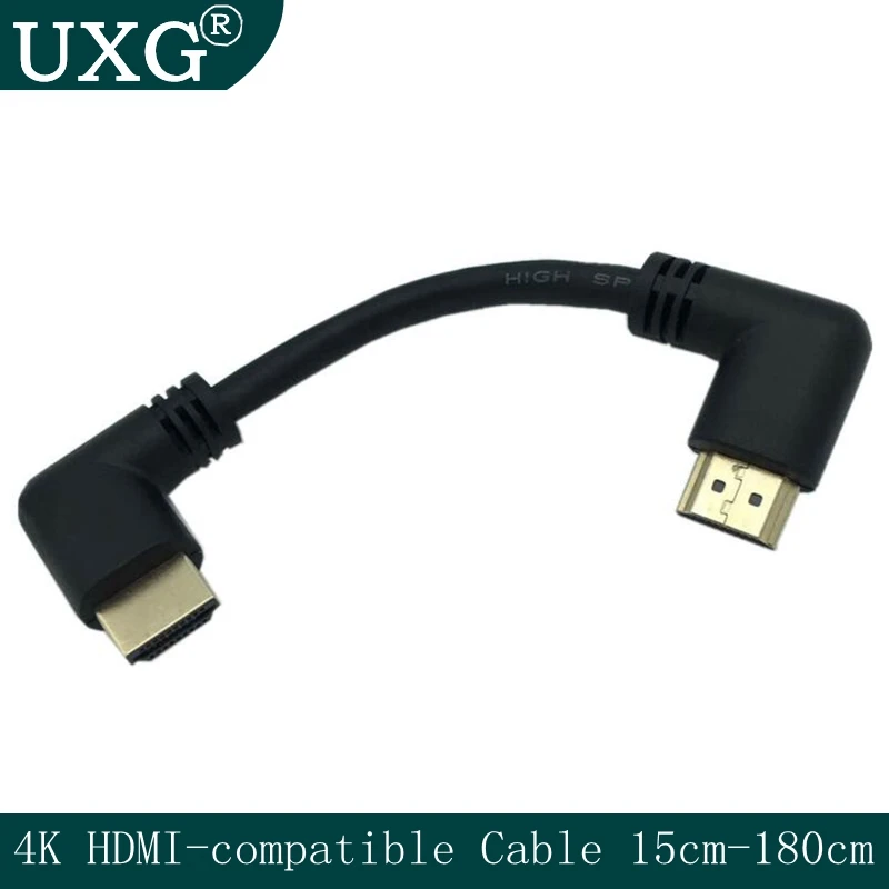 

4K*2K @60HZ Left & Right Angled HDMI-compatible 2.0 Male To HD-Right Left Elbow Male Extension Cable 15cm-1m, Angle Cable