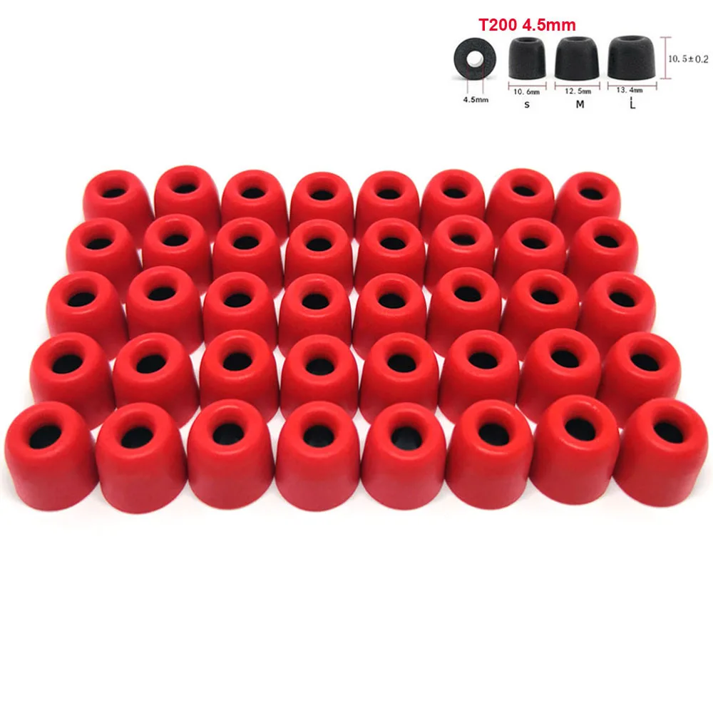 

20Pair Replacement Memory Foam Ear Tips T200 (S M L) 4.5mm Sponge Earpads Noise Isolation Eartips For In-ear Earphone Earbuds