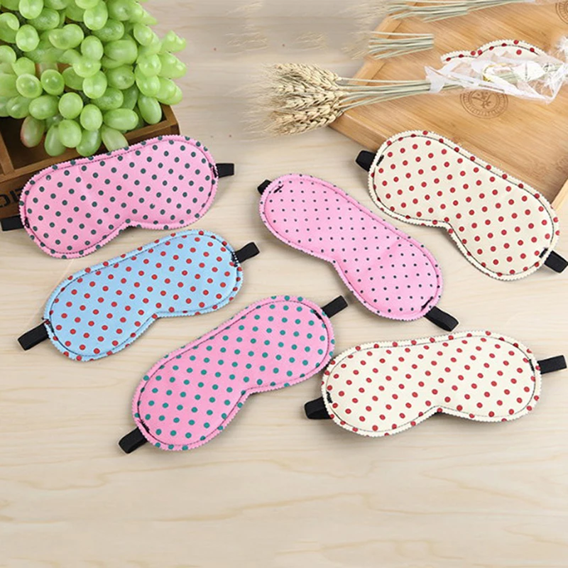 1PCS Portable Soft Travel Sleep Rest Aid Eye Mask Eye Cover Dot Print Sleeping Eye Mask Cover Eye Patch Sleeping Mask