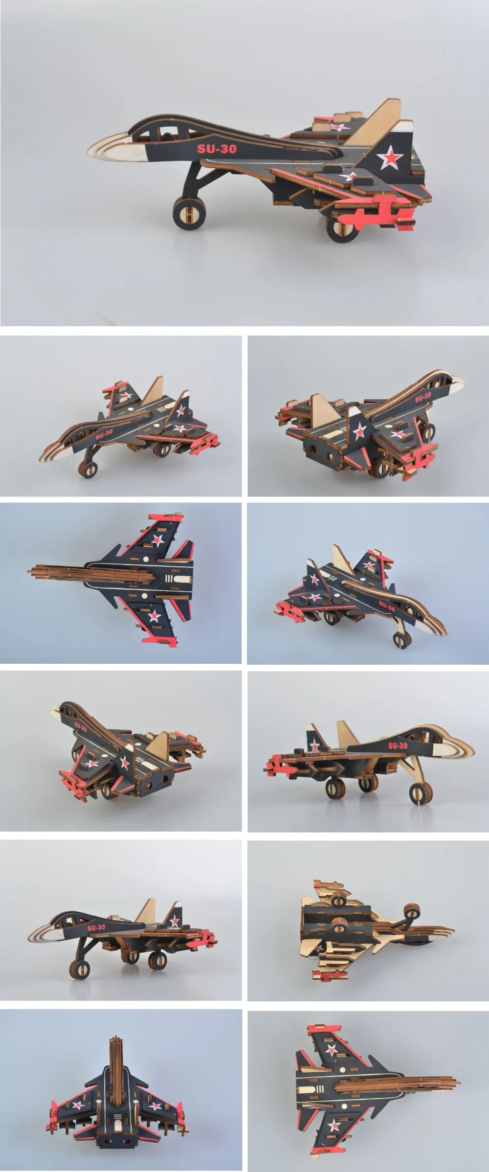 Sukhoi Su-30 DIY 3D деревянные головоломки деревянные ремесла набор для сборки резка деревянные игрушки для Рождественский подарок 3180